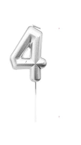 VELA NUMERO 4 PLATEADA